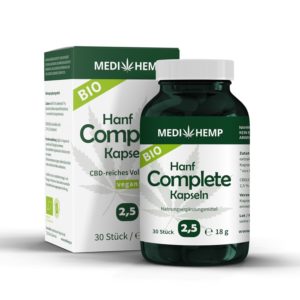 Huile de cbd bio en capsules 2,5% par Medihemp